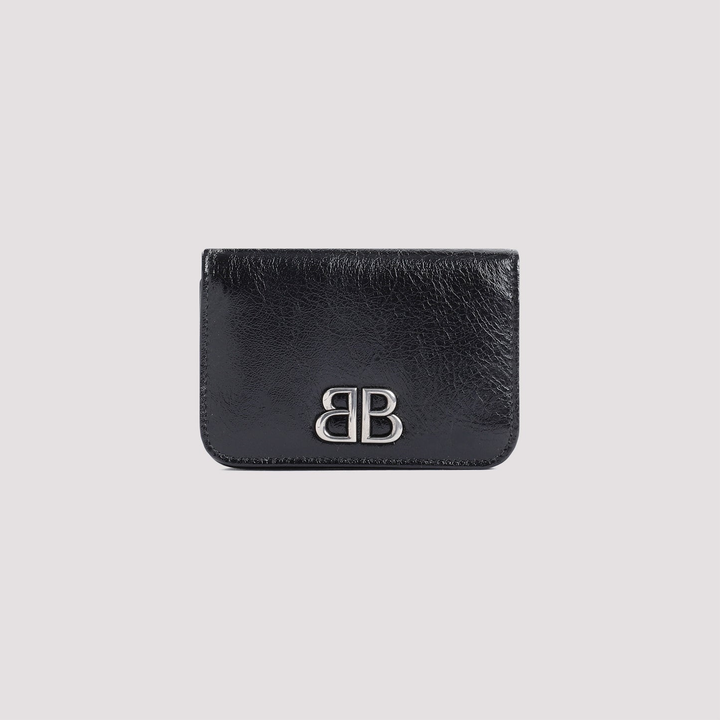 Black Monaco Fla Ca Hol Lamb Leather Credit Card Case