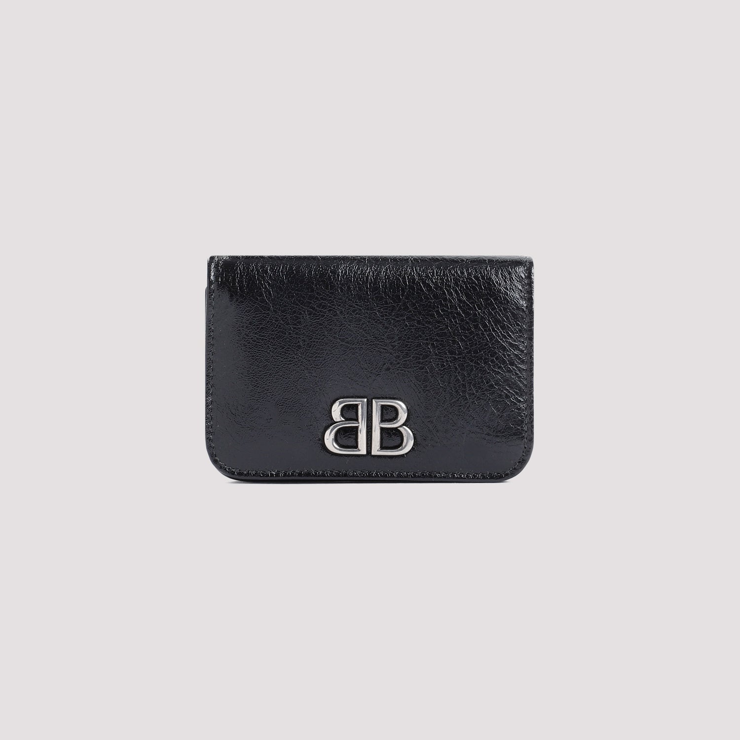Black Monaco Fla Ca Hol Lamb Leather Credit Card Case