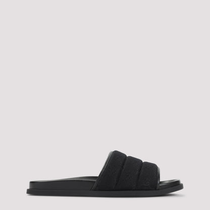 Black Rhein GG Cotton Sandals