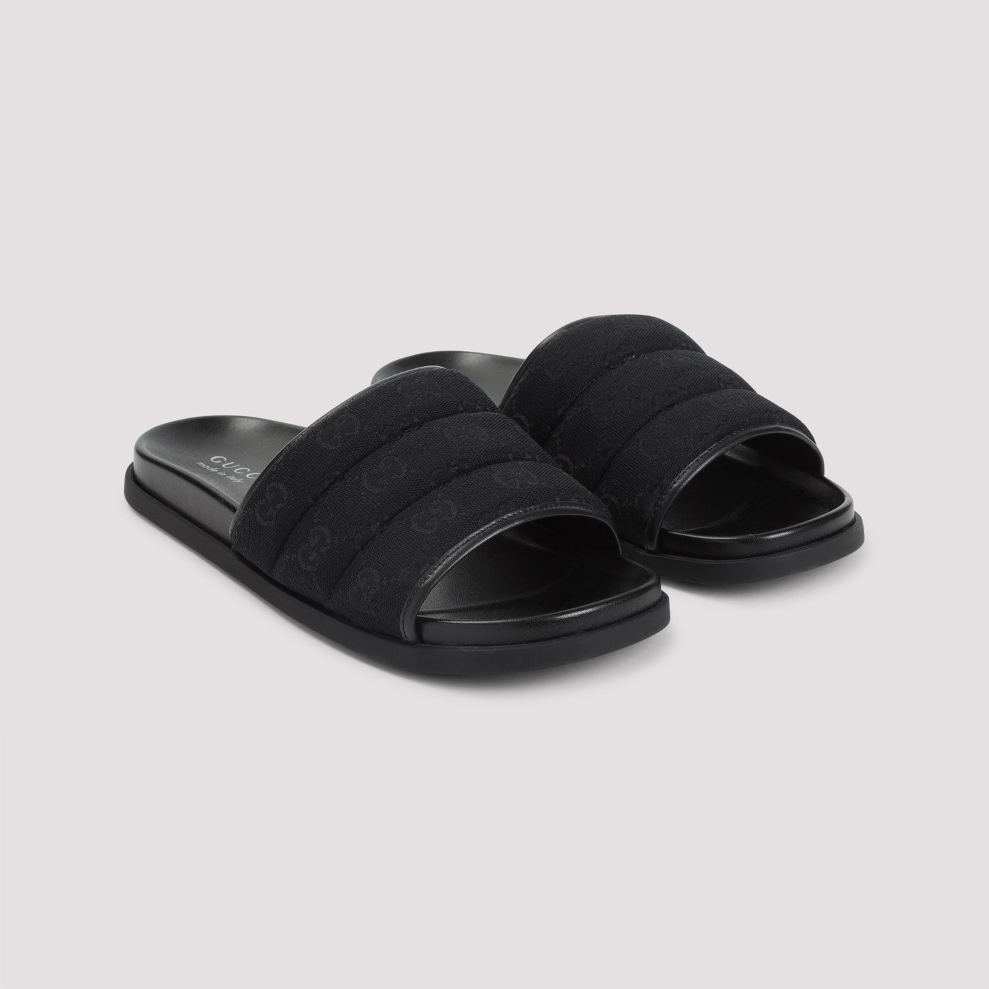 Black Rhein GG Cotton Sandals