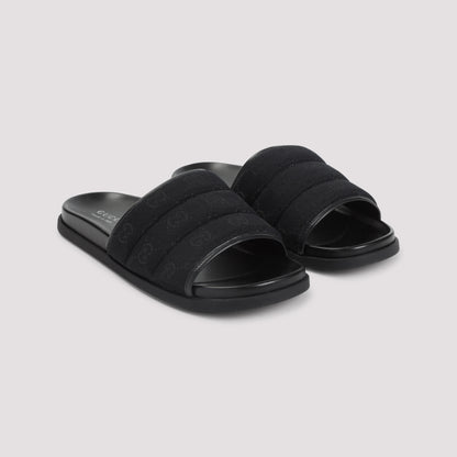 Black Rhein GG Cotton Sandals