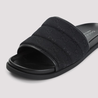 Black Rhein GG Cotton Sandals