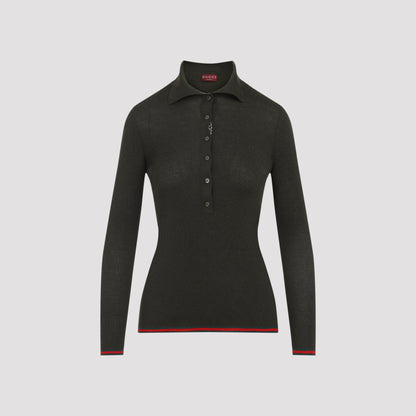 Forest Green Web Cashmere Polo