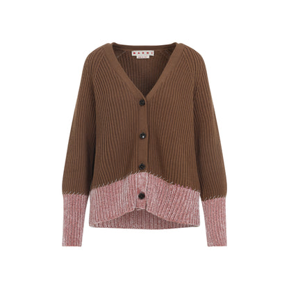 v neck bicolor cardigan-image-2
