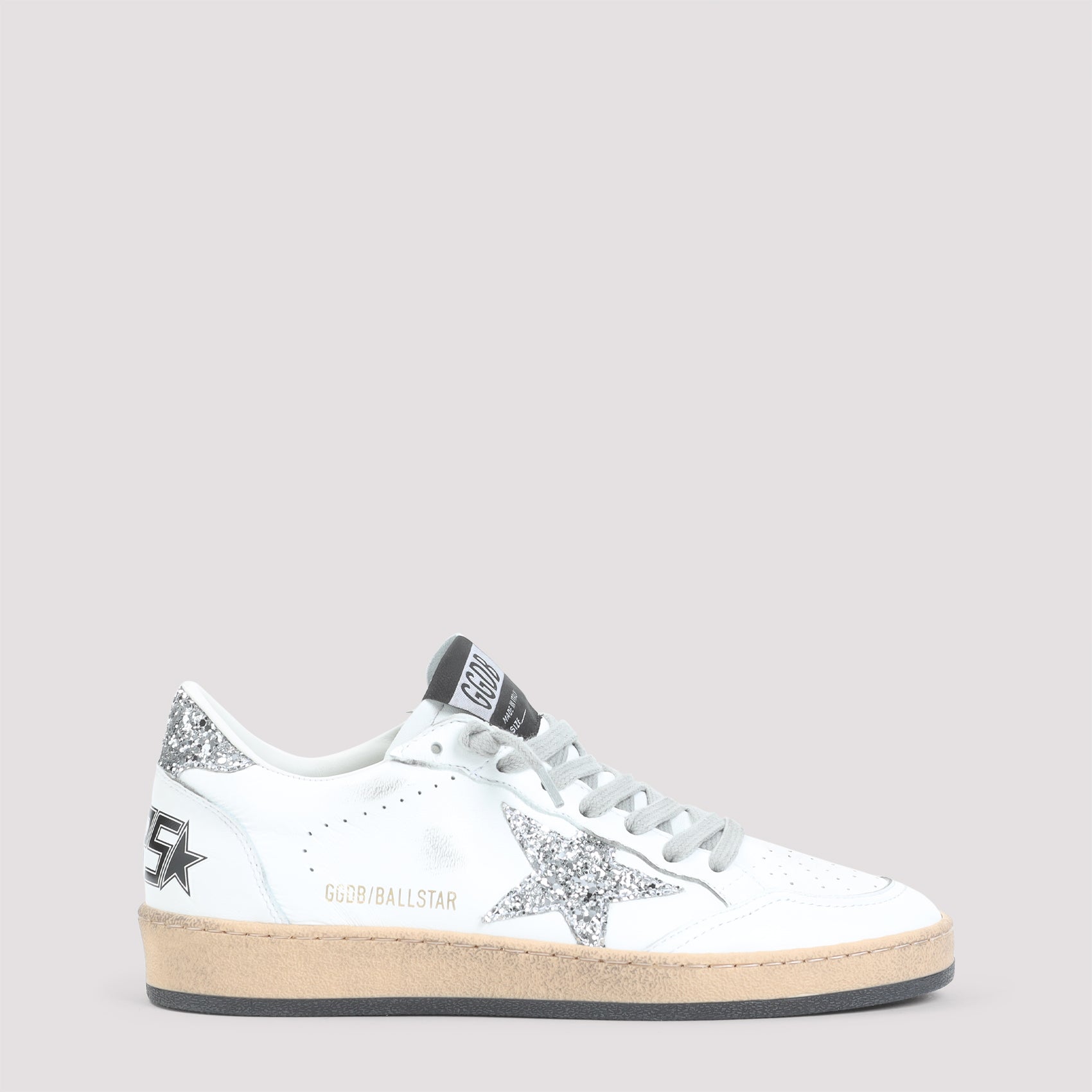 White Ovine Leather Ballstar Sneakers