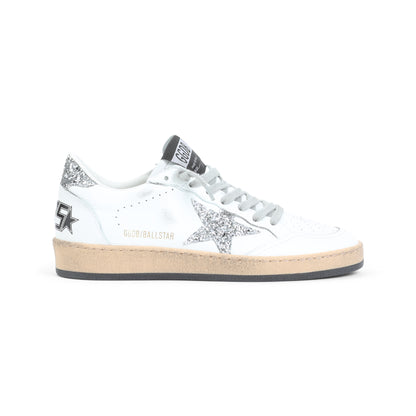 White Ovine Leather Ballstar Sneakers