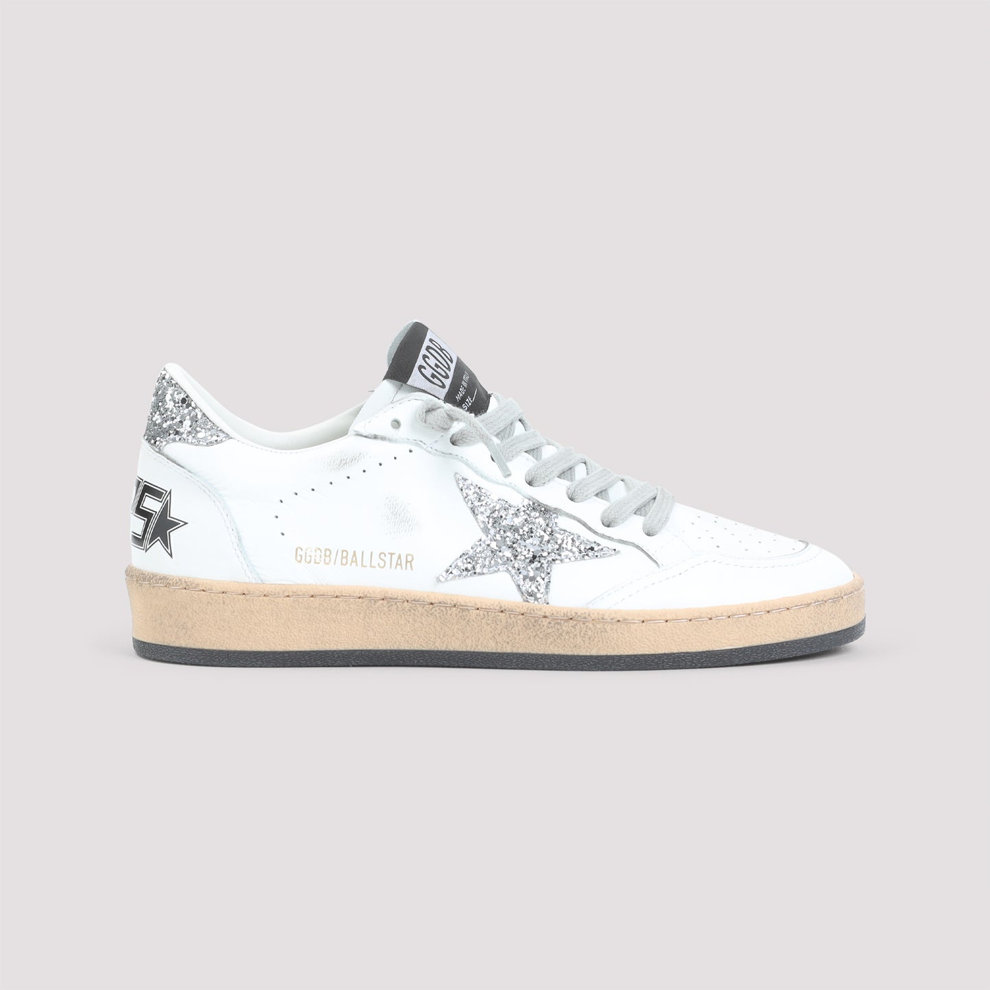 White Ovine Leather Ballstar Sneakers