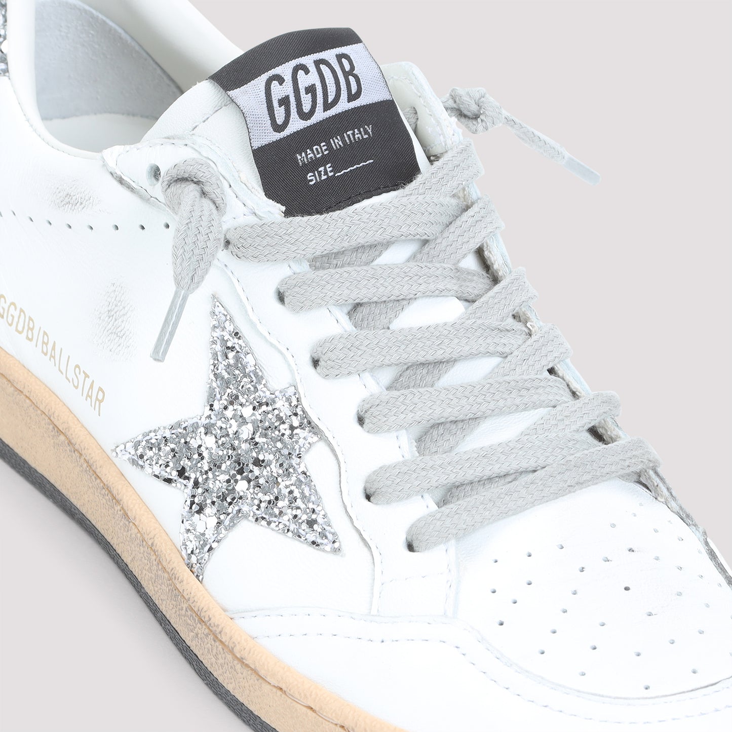 White Ovine Leather Ballstar Sneakers