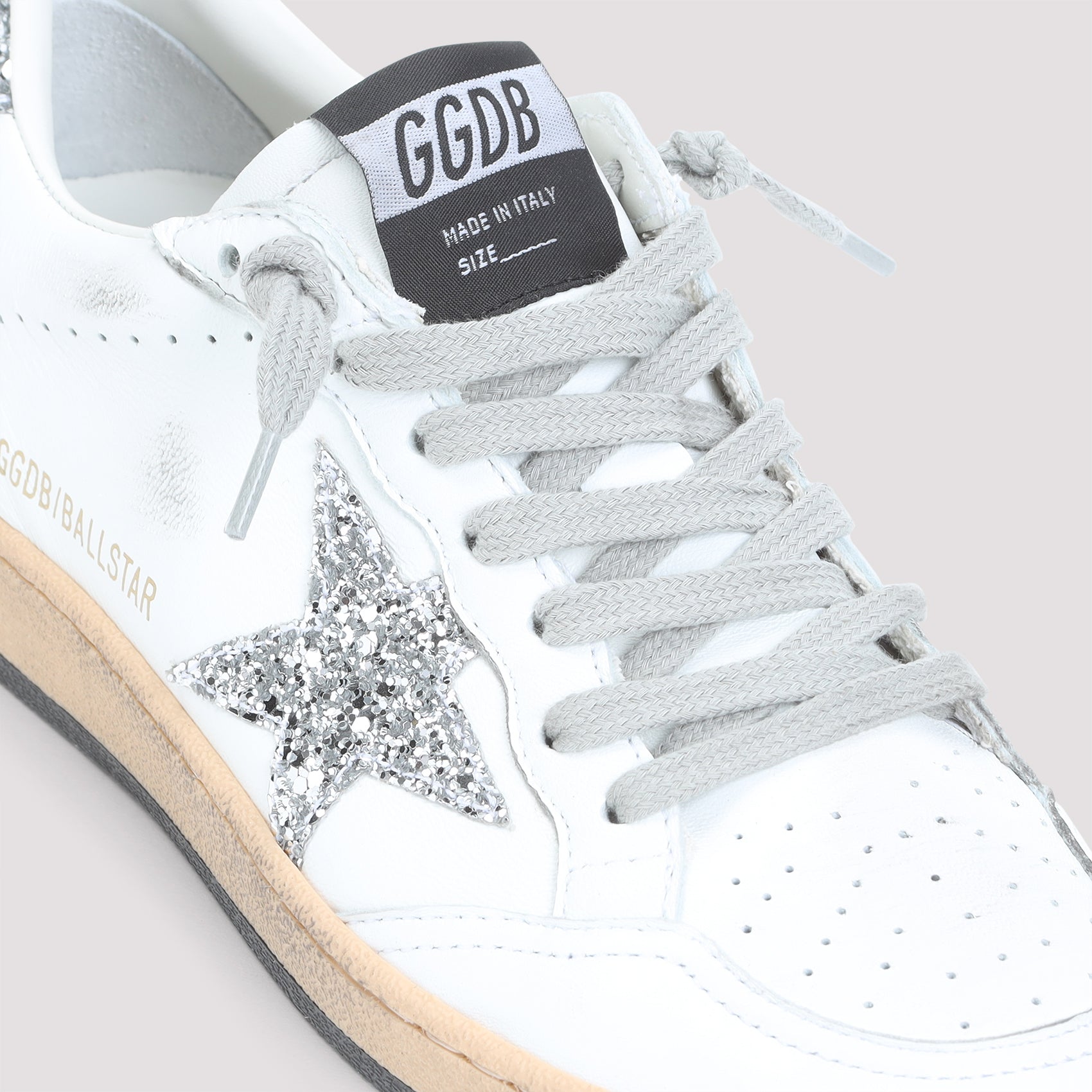 White Ovine Leather Ballstar Sneakers
