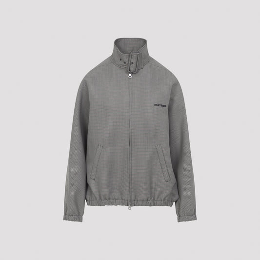 buckle houndstooth bomber jacket-image-1