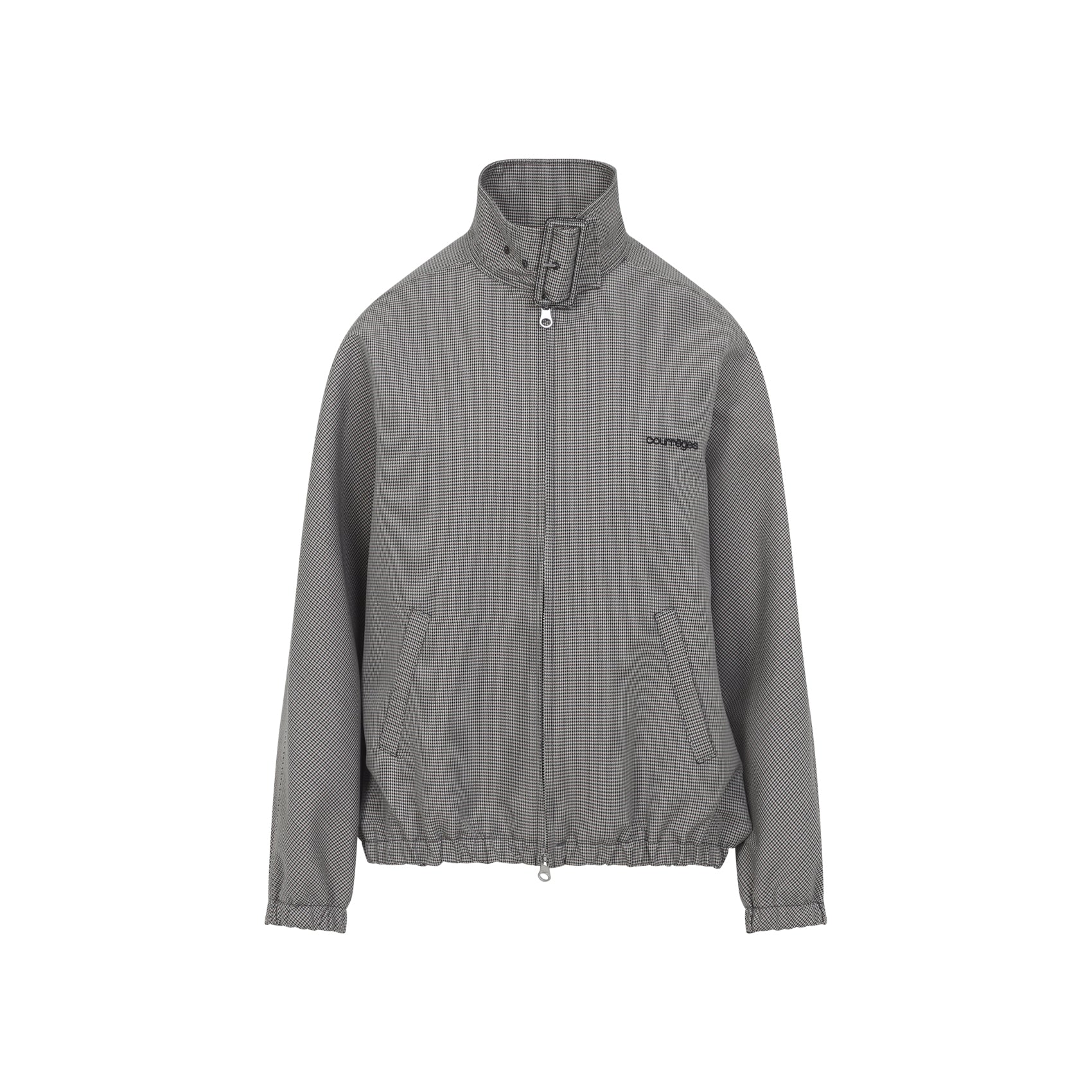 buckle houndstooth bomber jacket-image-2