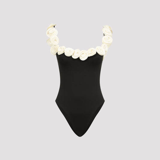 Black and Ivory Hilal Polyamide One-piece