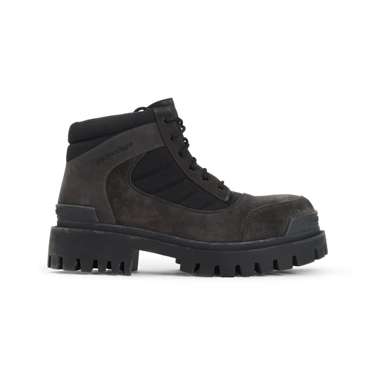 Brown and Black Low Combat Canvas Boots