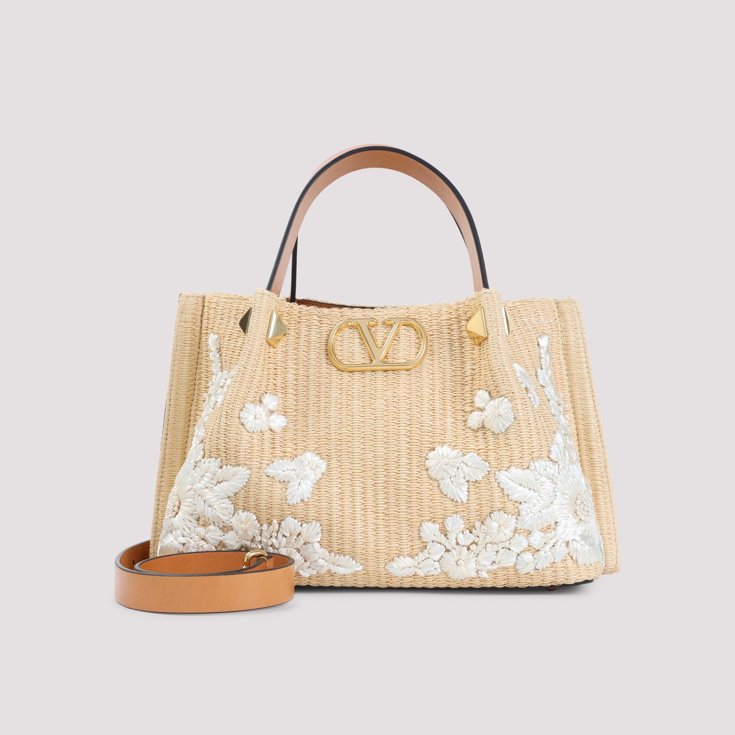 Beige Small Raffia Tote Bag