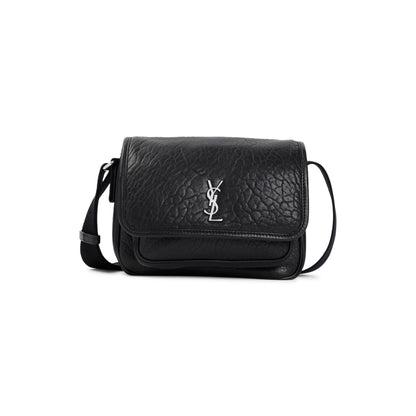 Black Leather Niki S Messanger Bag