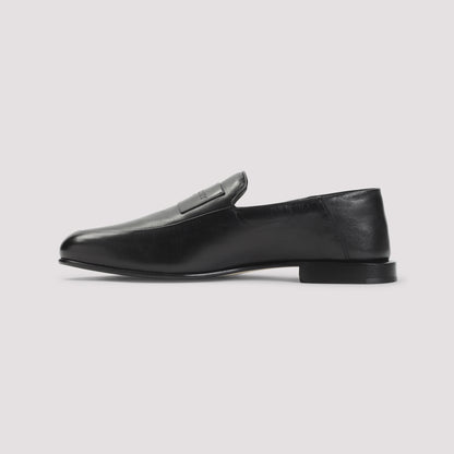 Black Lamb Leather Loafers