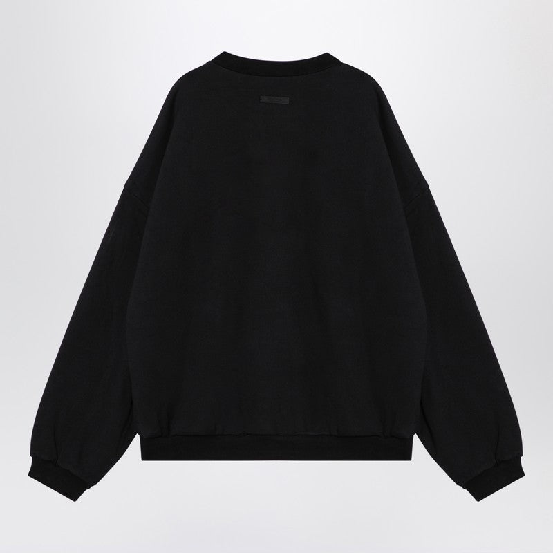 Black Sweatshirt With Embroidered Logo
