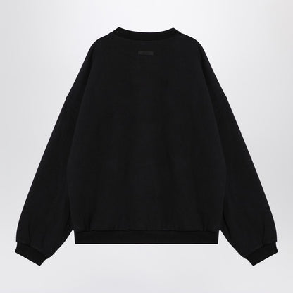 Black Sweatshirt With Embroidered Logo