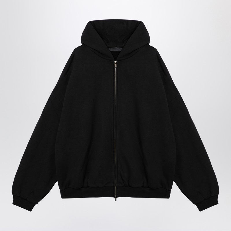 Black Zip Sweatshirt With Logo