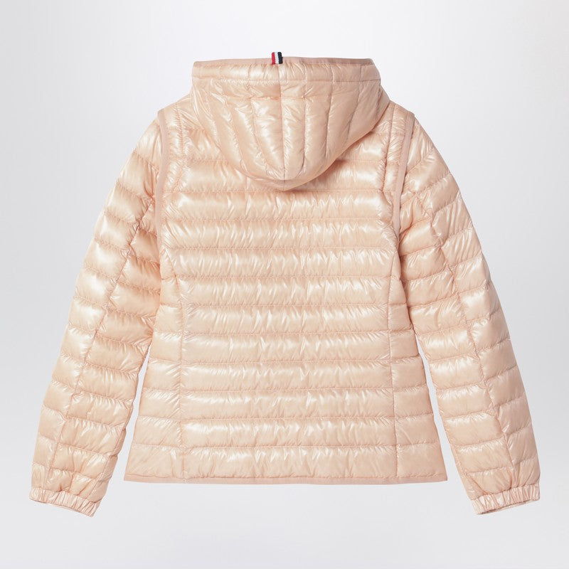 Karura short transformable down jacket pink