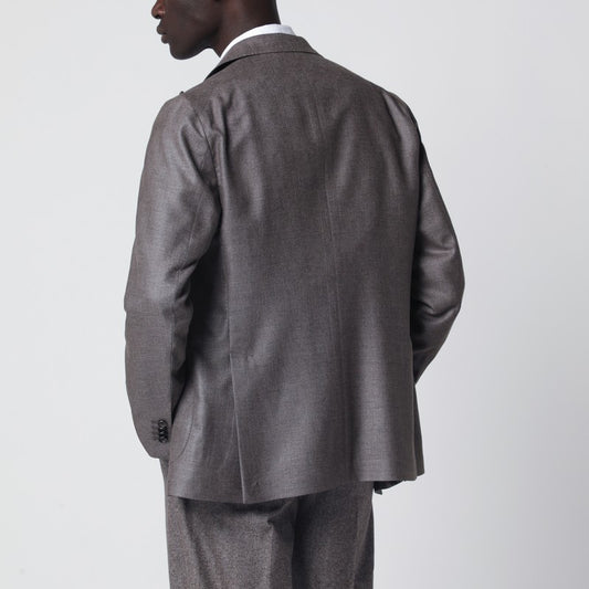 Grey silk and wool double-breasted jacket