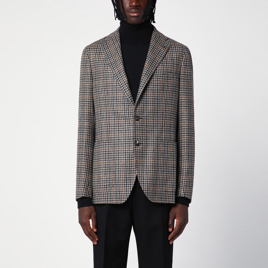 Single-breasted Jacket With Wool Vichy Pattern