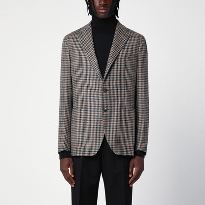 Single-breasted Jacket With Wool Vichy Pattern