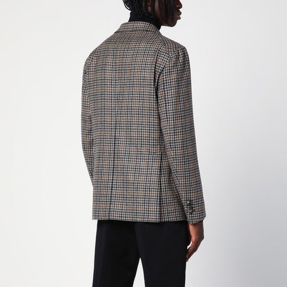 Single-breasted Jacket With Wool Vichy Pattern