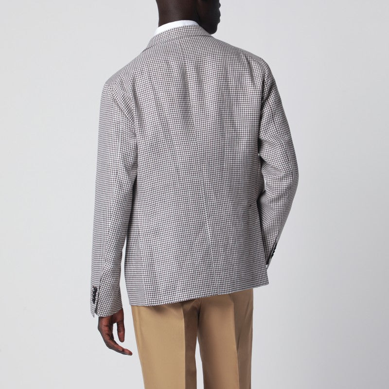 Single-breasted jacket with brown pattern