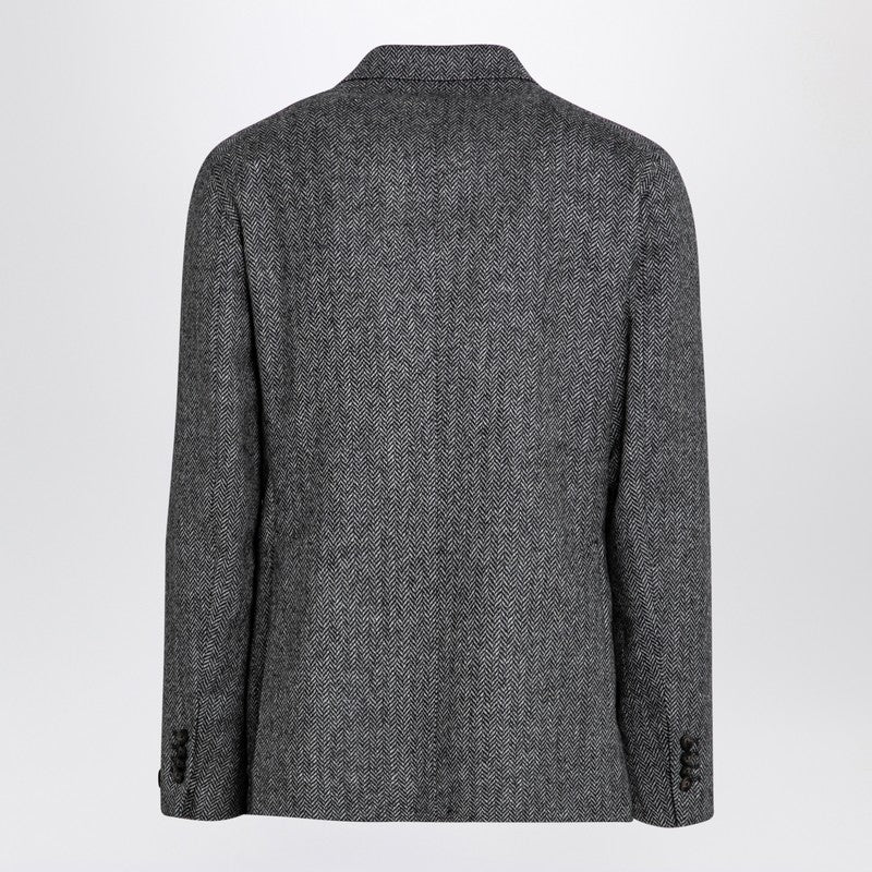 Single-breasted Wool Herringbone Jacket