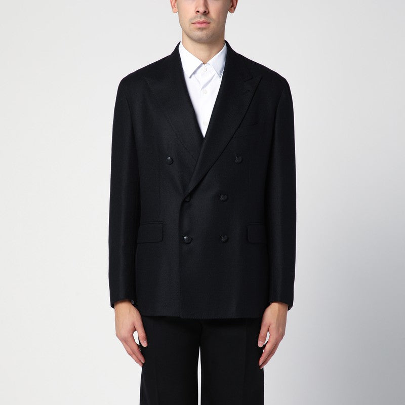 Black Wool And Cashmere Double-breasted Jacket