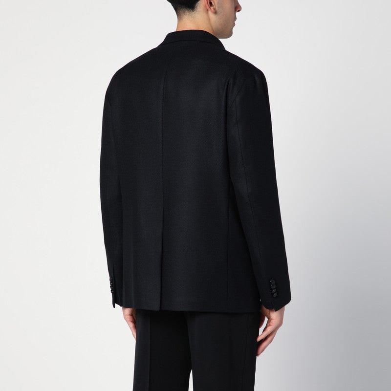 Black Wool And Cashmere Double-breasted Jacket