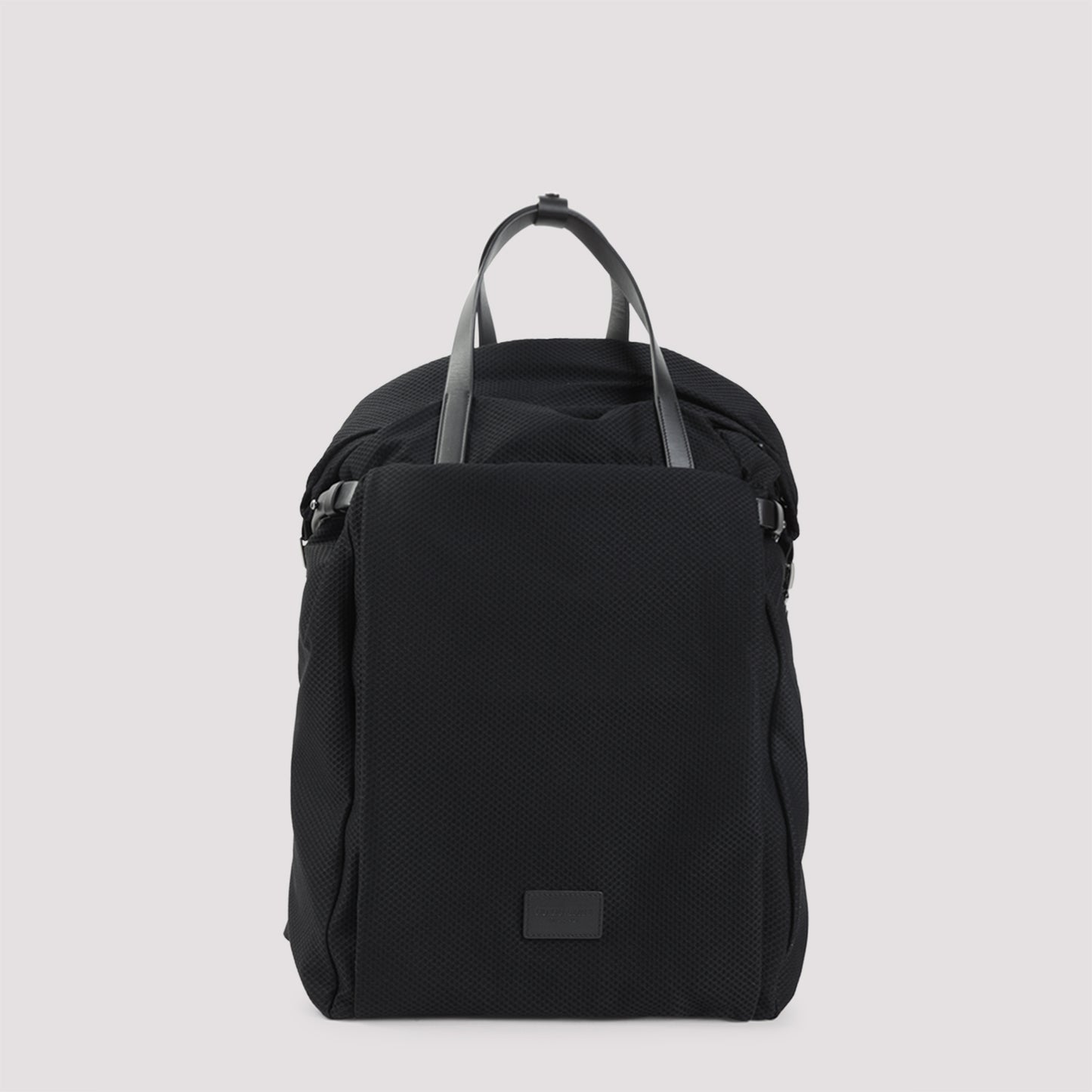 Black Mesh and Leather Backpack