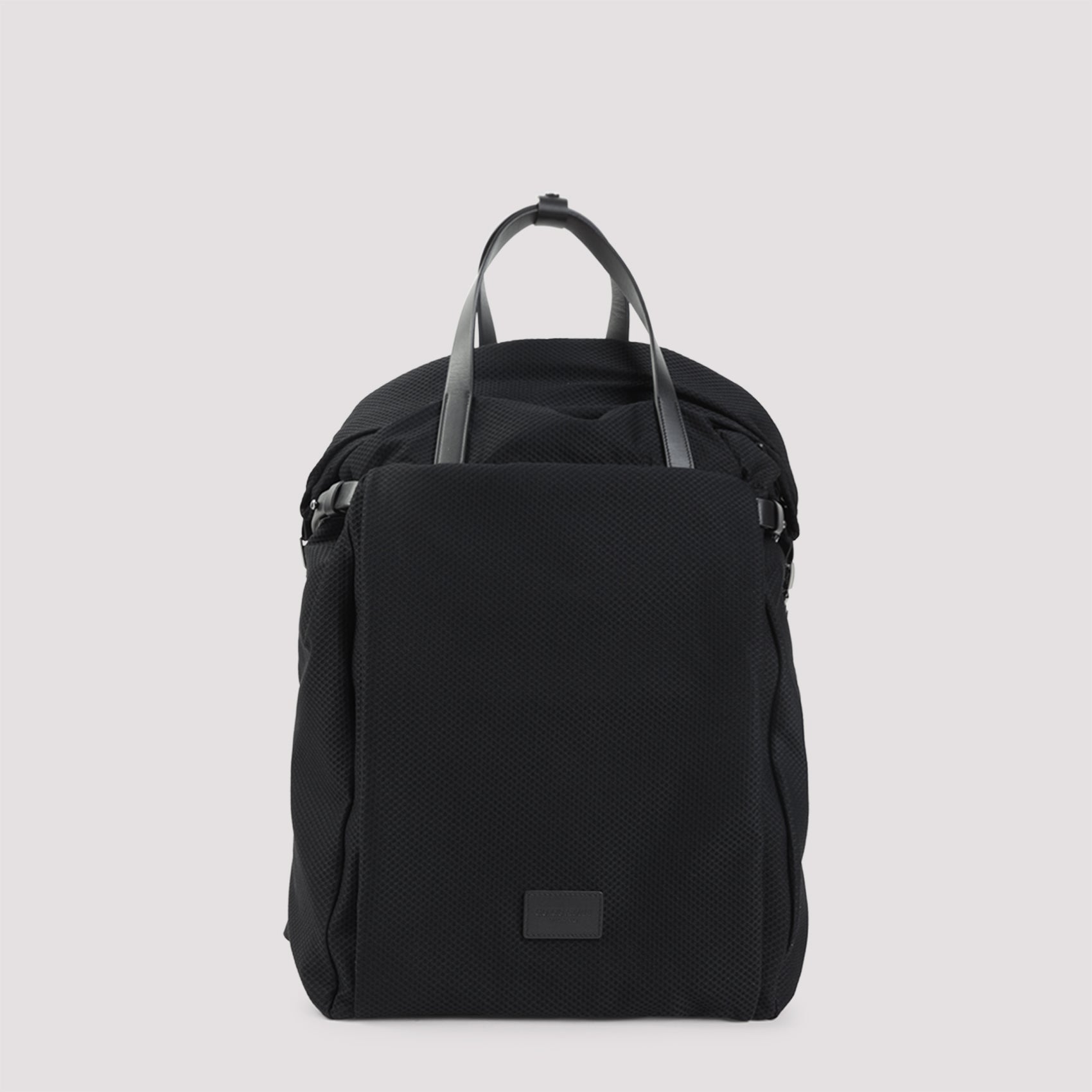 Black Mesh and Leather Backpack