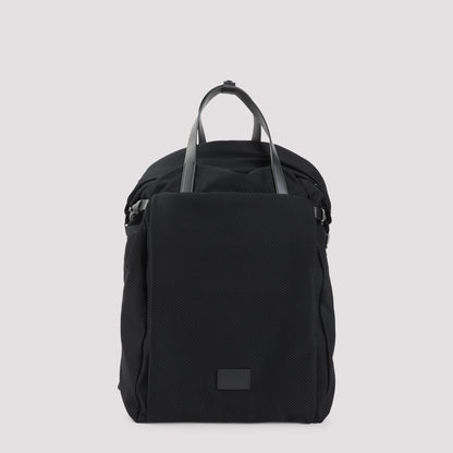 Black Mesh and Leather Backpack