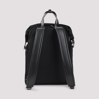 Black Mesh and Leather Backpack