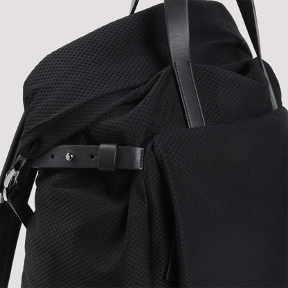 Black Mesh and Leather Backpack