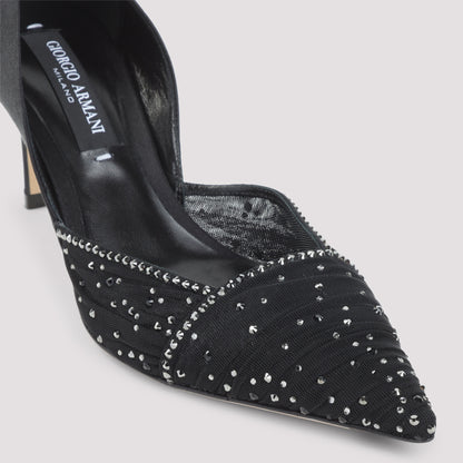 Black Satin and Tulle Décolleté