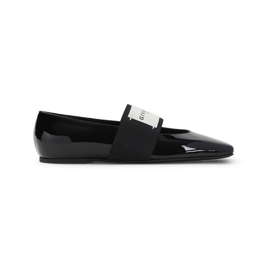 Black Calf Leather Ballerinas