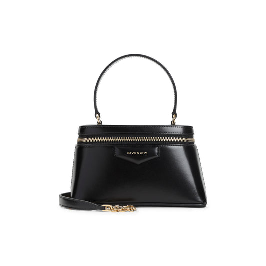 Black Calf Leather Antigona Vanity Shoulder Bag