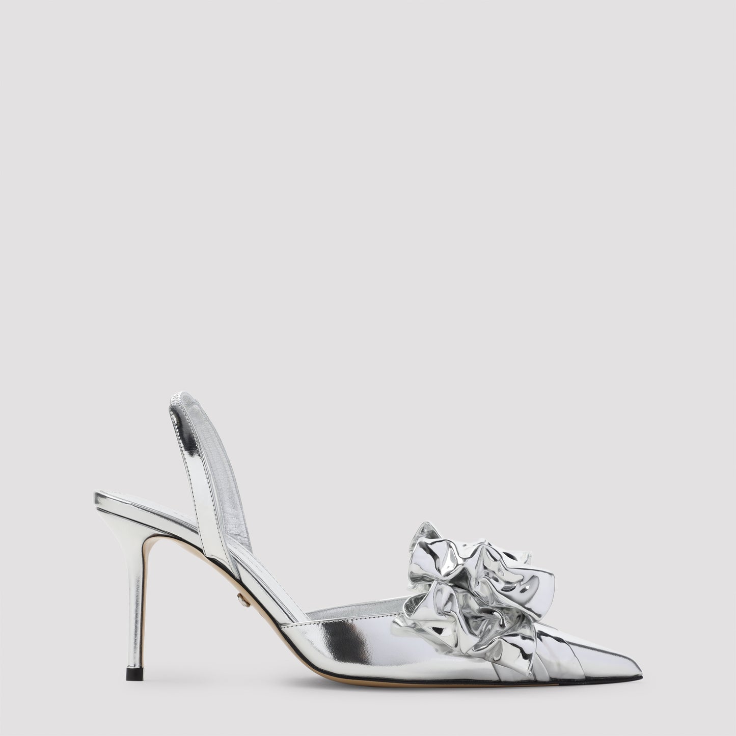 le cadeau silver wrapped leather pumps-image-1
