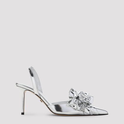 le cadeau silver wrapped leather pumps-image-1