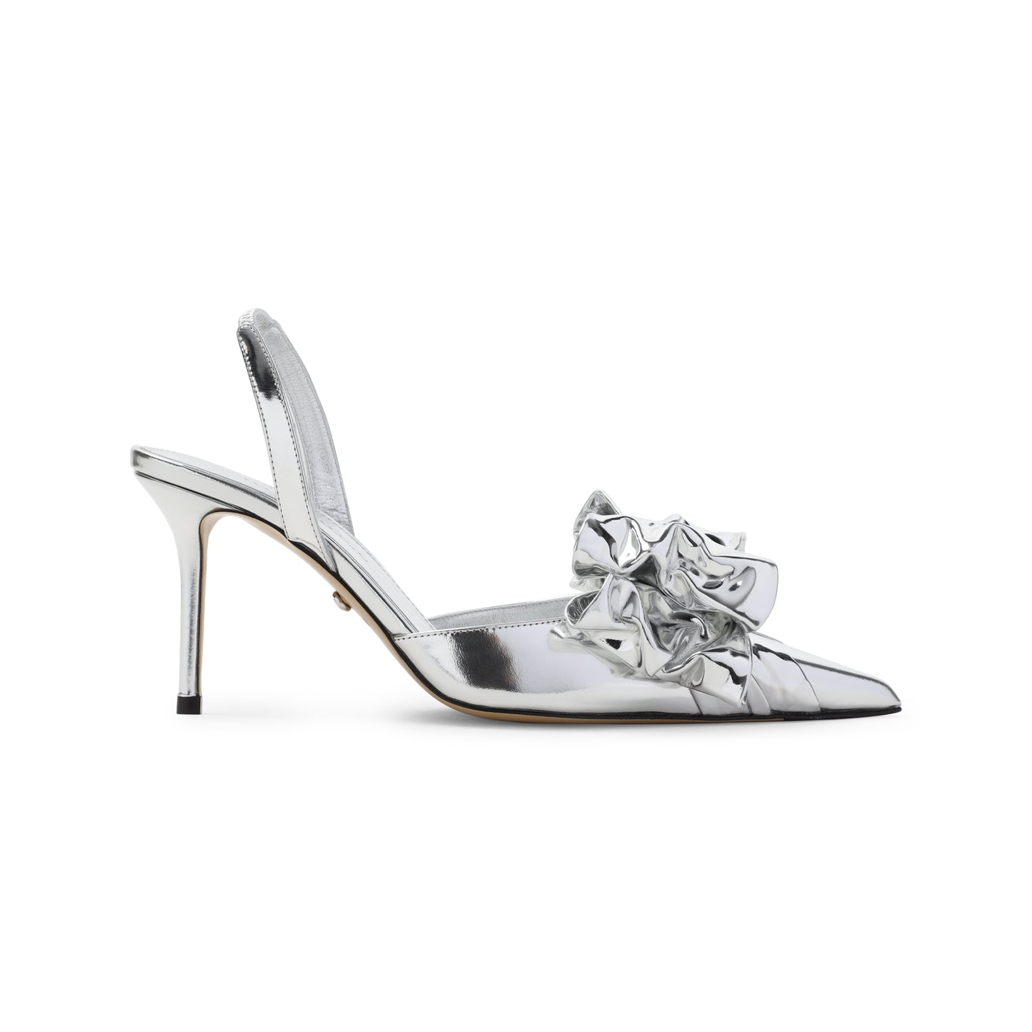 le cadeau silver wrapped leather pumps-image-2