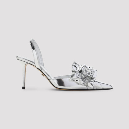le cadeau silver wrapped leather pumps-image-3