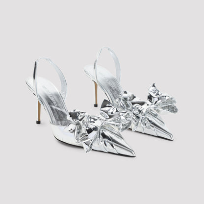 le cadeau silver wrapped leather pumps-image-5