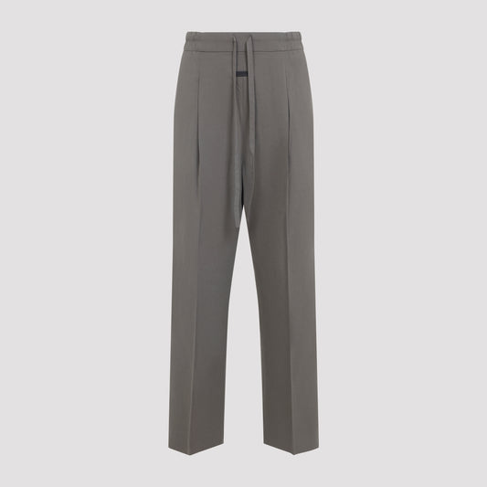 drawstring straight pants-image-1
