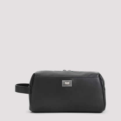 Black Leather Rodeo Toiletry Pouch