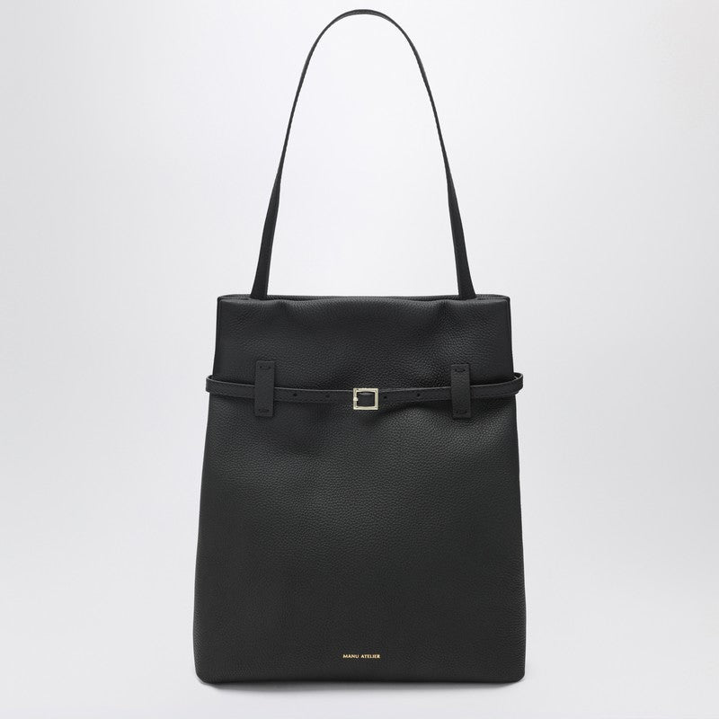 Tote Du Jour tote bag in black calfskin