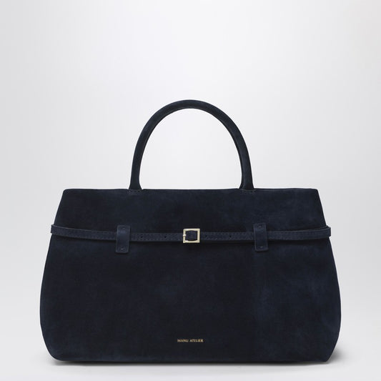 Le Cambon 35 dark blue suede bag