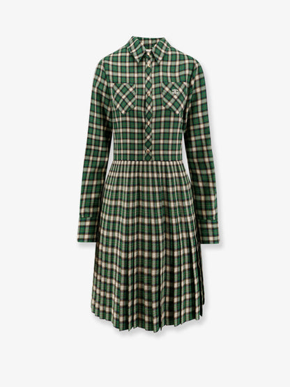 celine-tartan-wool-mini-dress
